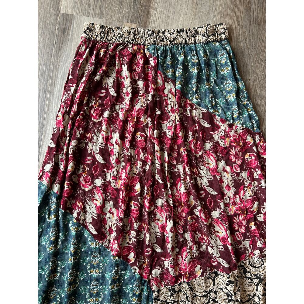 Natural Life Patchwork MaxiSkirt Floral Boho Hippie Flowy festival cottage indie - Picture 10 of 14